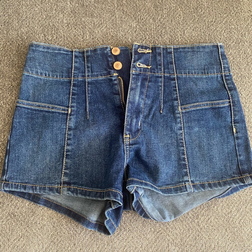 High waisted denim shorts